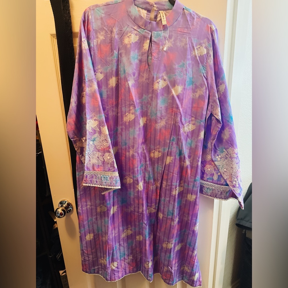 Purple and Pink Tie-Dye Blouse